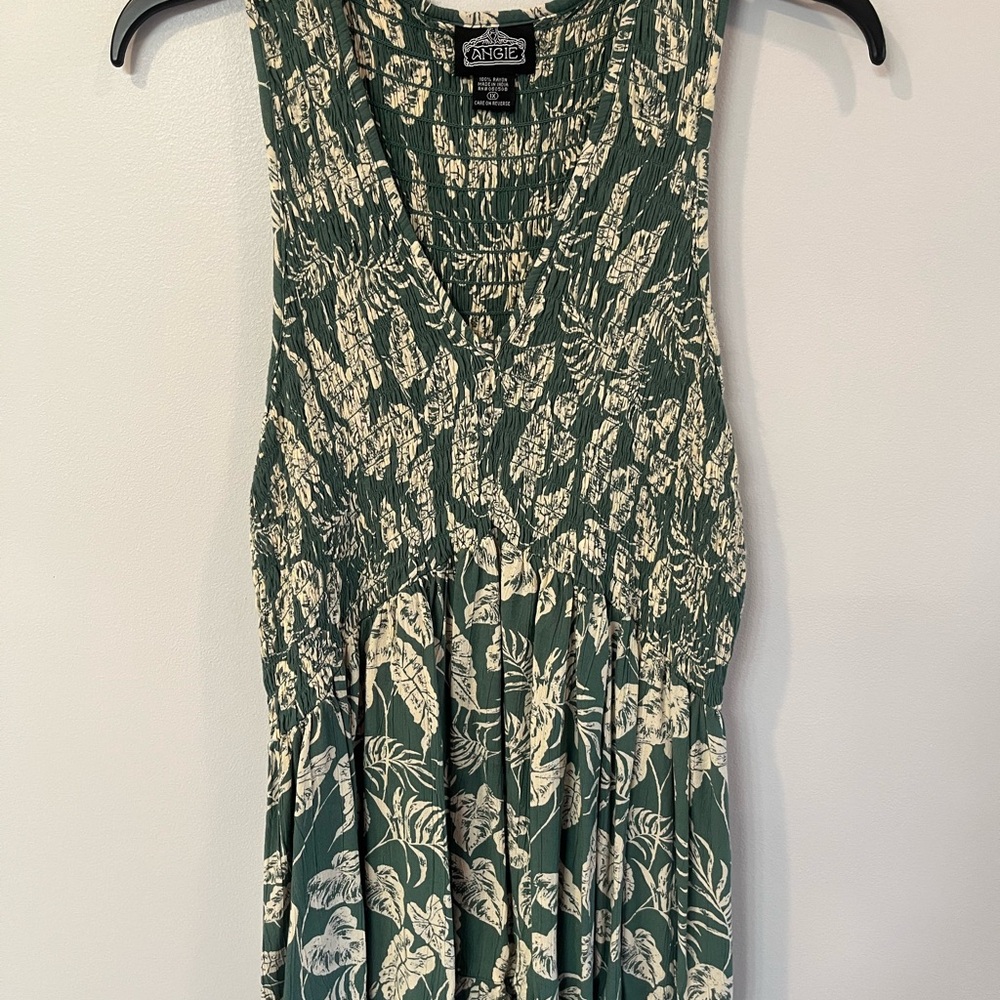 Angie Green and White Sleeveless Top